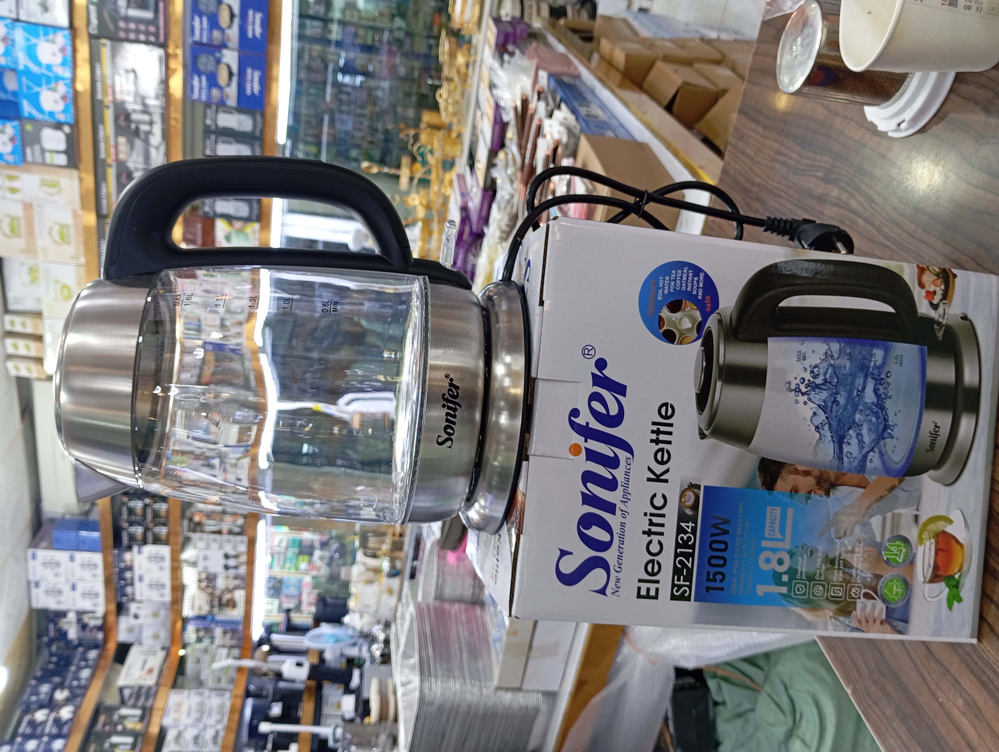 کتری برقی سونیفر مدل 2134 شیشه ای 2لیتر حجم طرح جدید
