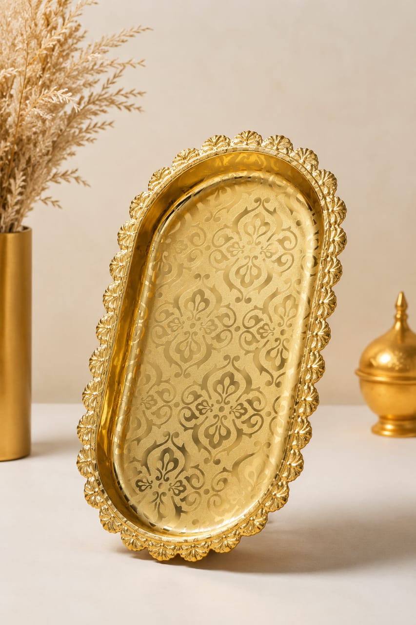رولت خوری و شیرینی خوری طلایی رنگ ثابت طرح اماراتی