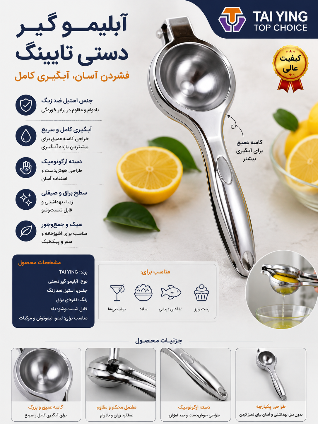 آبلیموگیر استیل اصل  آهنربا نگیر